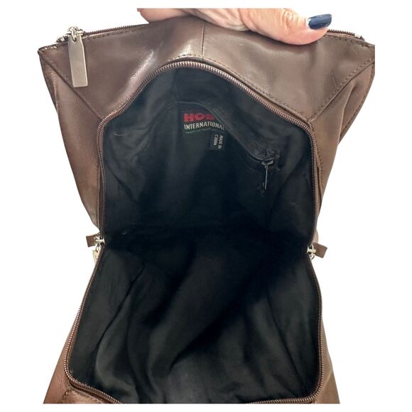 Hobo International Distressed Chocolate Brown Leather Shoulder Bag - Picture 4 of 6